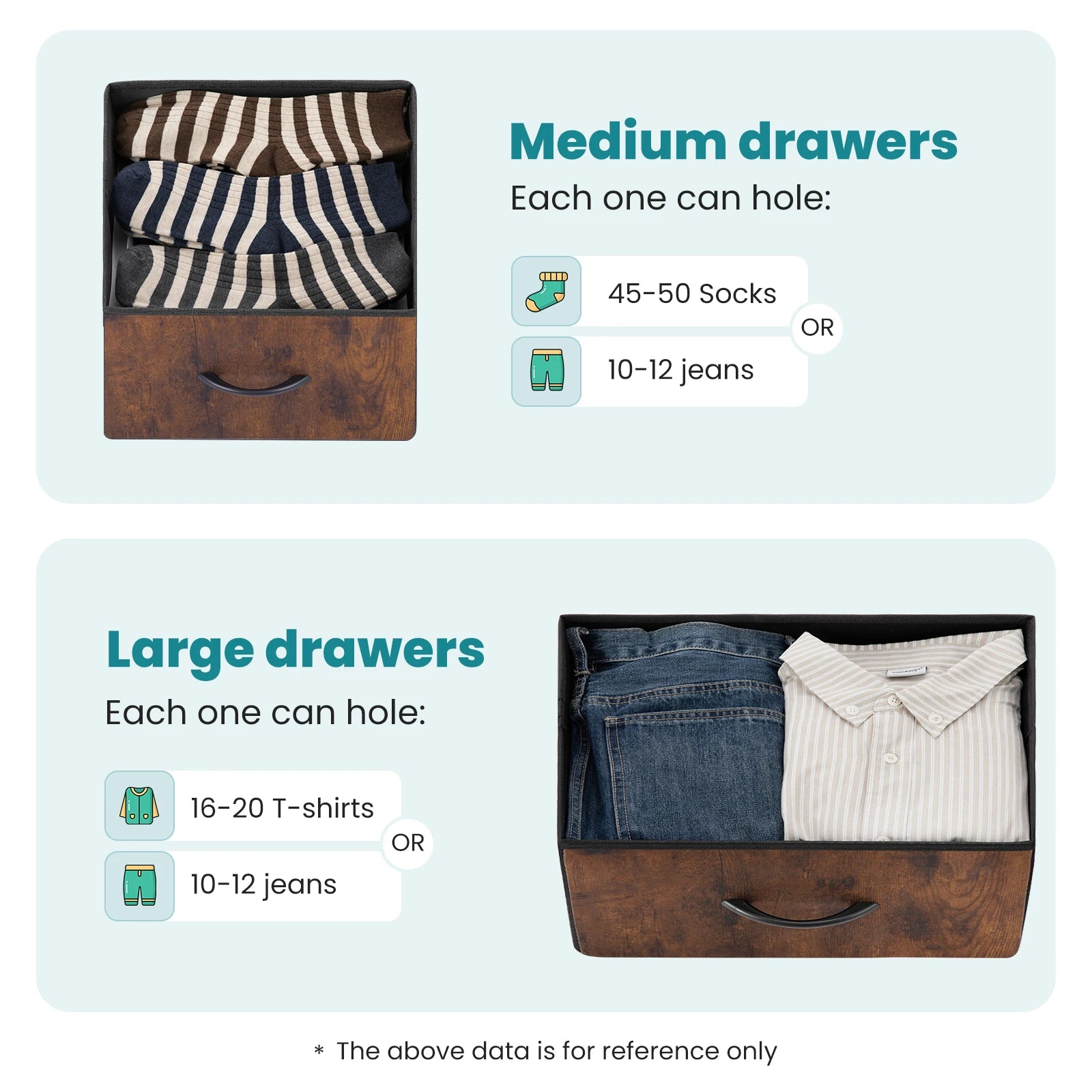 JHK 7-Drawer Fabric Storage Dresser