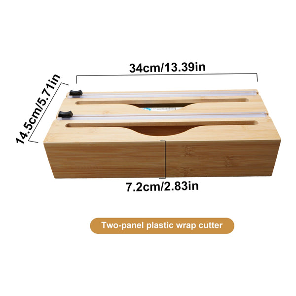 Bamboo Kitchen Wrap Dispenser – Foil & Cling Film Cutter Box