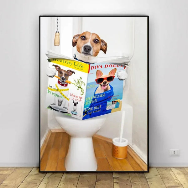 Nordic Animal Canvas – Dog, Elephant & Frog Minimalist Wall Art