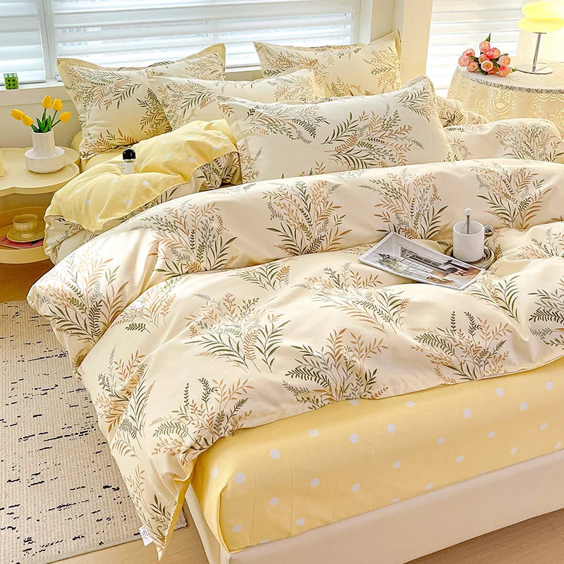 4-Piece Cotton Bedding Set – Fresh Girly Style Comforter Set