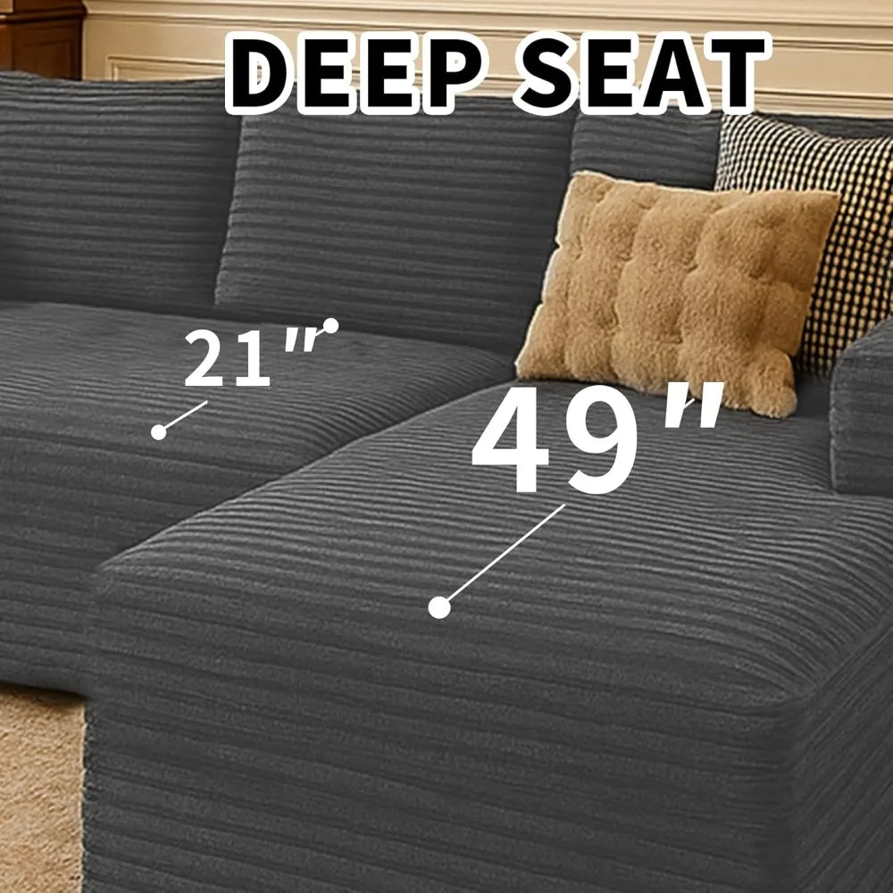 Cloud Sectional L-Shaped Sofa – Modern Modular Deep-Seat Couch