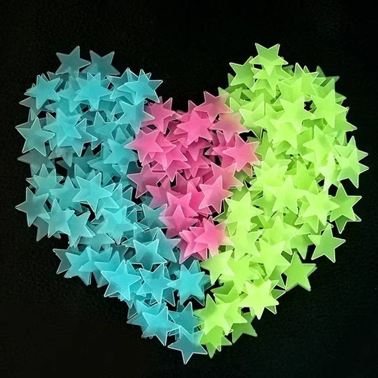Glow-in-the-Dark Star Stickers – 3D Luminous Wall & Ceiling Decor