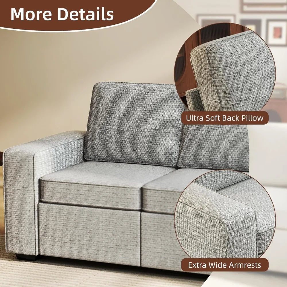 80" Modern 3-Seater Chenille Sofa